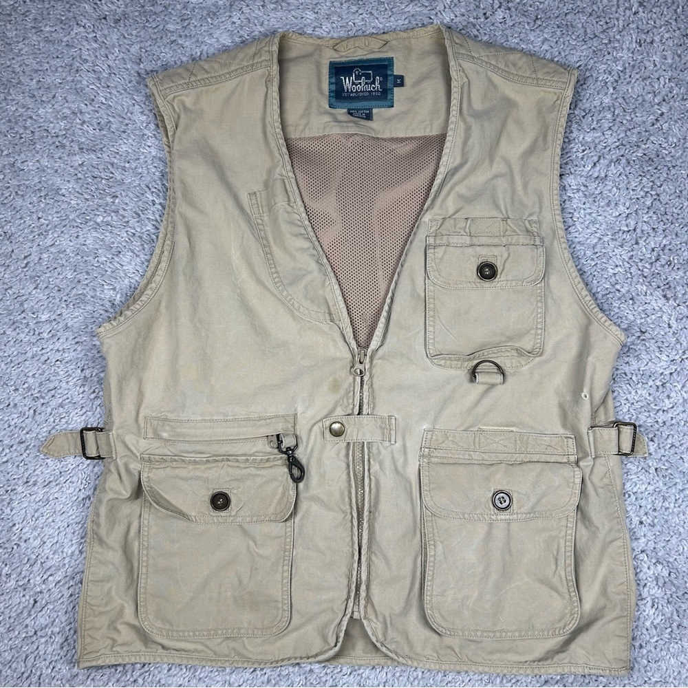 VINTAGE WOOLRICH Vest Mens Medium Breathable 6 Pocket Outdoors Hunting Fishing